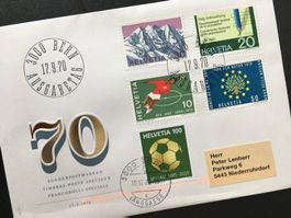 FDC 17.9.1970 + 125 Jahre SFV ZN 1771 GELAUFEN  unikat