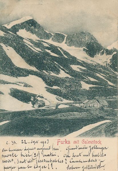 Cartoline postali: Furka - mit Galenstock + 1903 – Usato da Emmenbrücke venduto da teestube