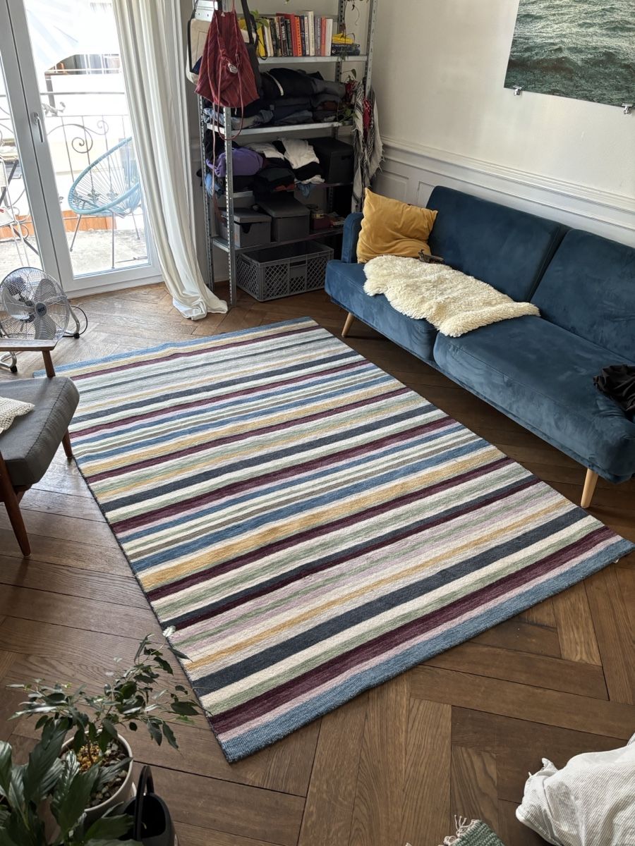 Ikea Teppiche: Teppich gestreift mehrfarbig handgestrickt – Gebraucht aus Basel von michael.drexler