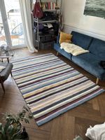 Teppich gestreift mehrfarbig handgestrickt