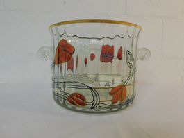 Glas-Übertopf mit Blumenmuster, Vintage, Top Zustand!