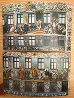 2 antike Postkarten, Augsburg, Fresken am Fuggerhaus
