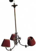 Deckenlampe mit 3 Schirmen antik Messing