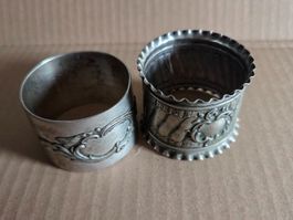 2 versilberte Serviettenringe – Ø 5 cm