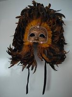 Maschera venezianische Maske mit echten Federn