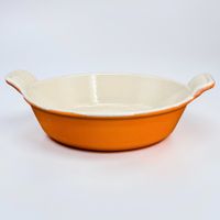 Plat à gratin rond COUSANCES en fonte émaillée 16 cm orange