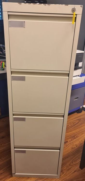 4er Hängeregister-/Aktenschrankschrank (grau) mit 1 Schlü (Gebraucht ...