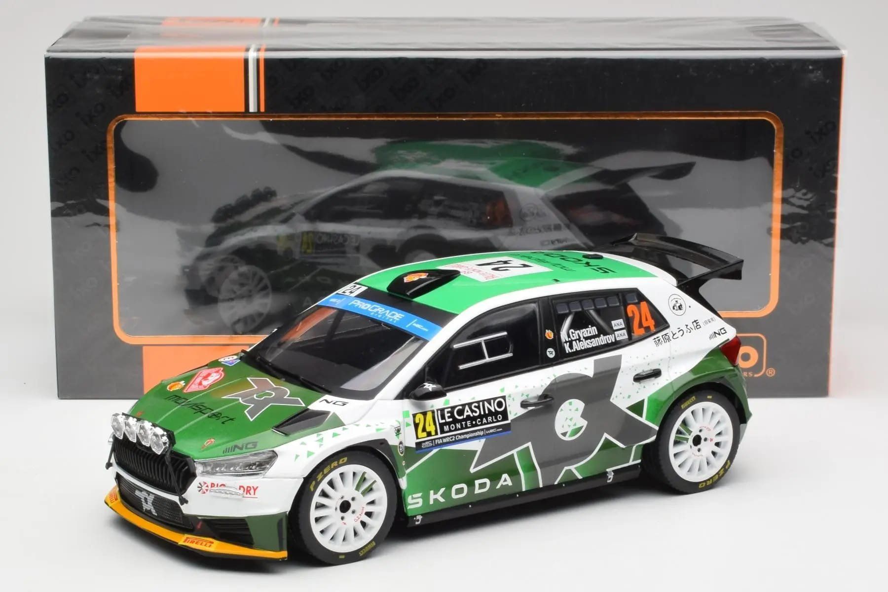 Skoda Modellautos: Skoda Fabia RS Rally2 #24 Rallye Monte Carlo 2023 Ixo 1:18 – Neu und originalverpackt aus Stäfa von wkmodells