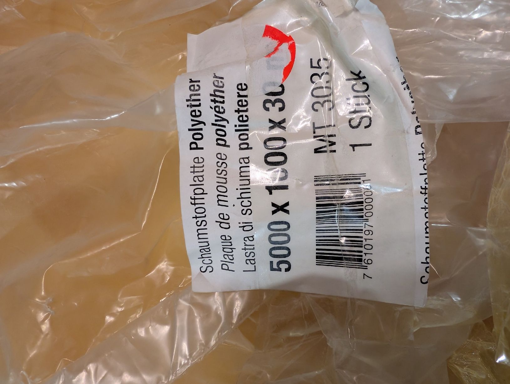 Piatti di portata: Schaumstoffplatte Polyether 5000x1000x30 cm ungebraucht – Nuovo e nell'imballaggio originale da Wallisellen venduto da Sladjko97 1