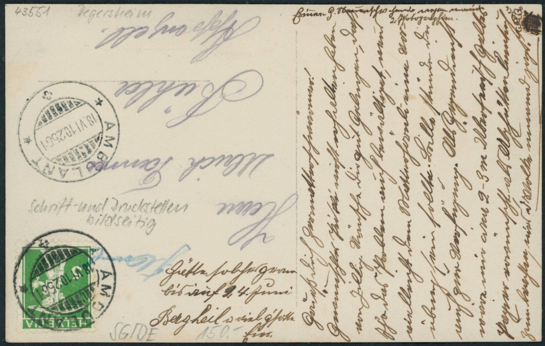 Cartoline postali: SG Degersheim – Usato da Schindellegi venduto da leecollect 1