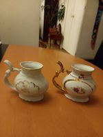 2XKaffe porzellanTrankkannen mit Goldenrand