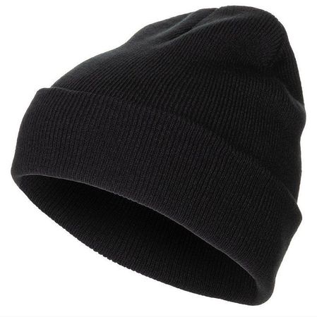 Rollmütze, schwarz, fein gestrickt
