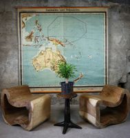 Paar Indonesische "Loop Lounge Chairs" / Hocker