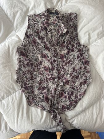 Chemisier Brandy Melville sans manches fleurs taille unique
