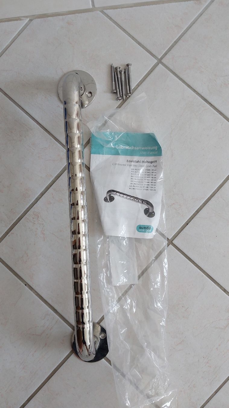 Wandhalterungen: Haltegriff 50cm IV-Griff Chromstahl – Neu und originalverpackt aus Bauma von molpli