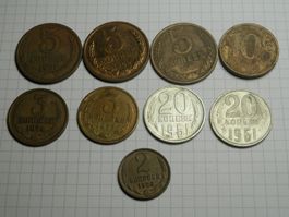 9 x Russland div Werte ab1961