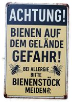 Bienen auf dem Gelände - Blechschild  (neu, OVP)