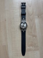 Swatch Uhr Stainless Steel, schwarzes Band, Top Zustand!