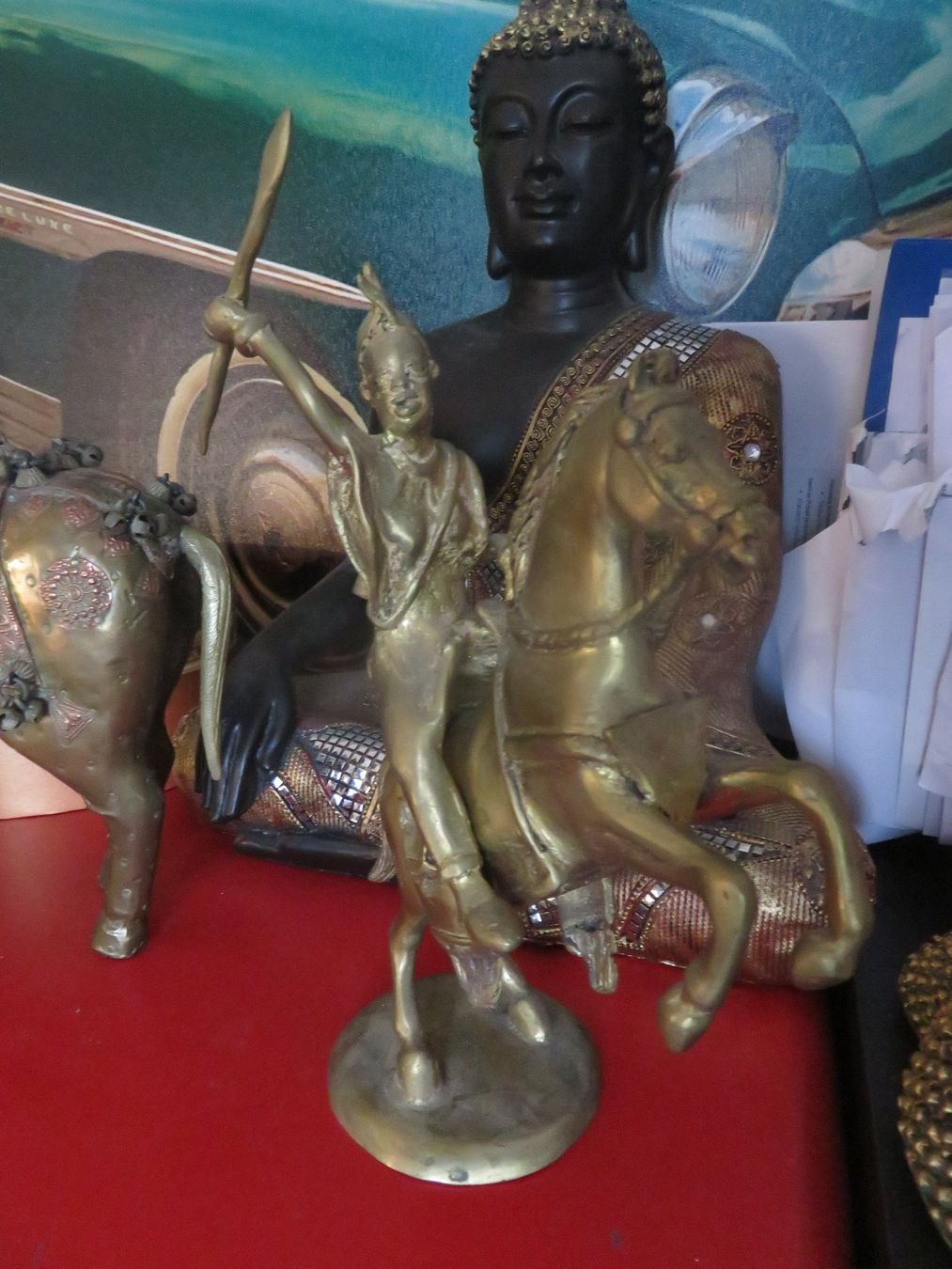 Sculture & Statue: Reiter 🤩+ Pferd Messing Figur – Usato da Schötz venduto da Vulkan2 6