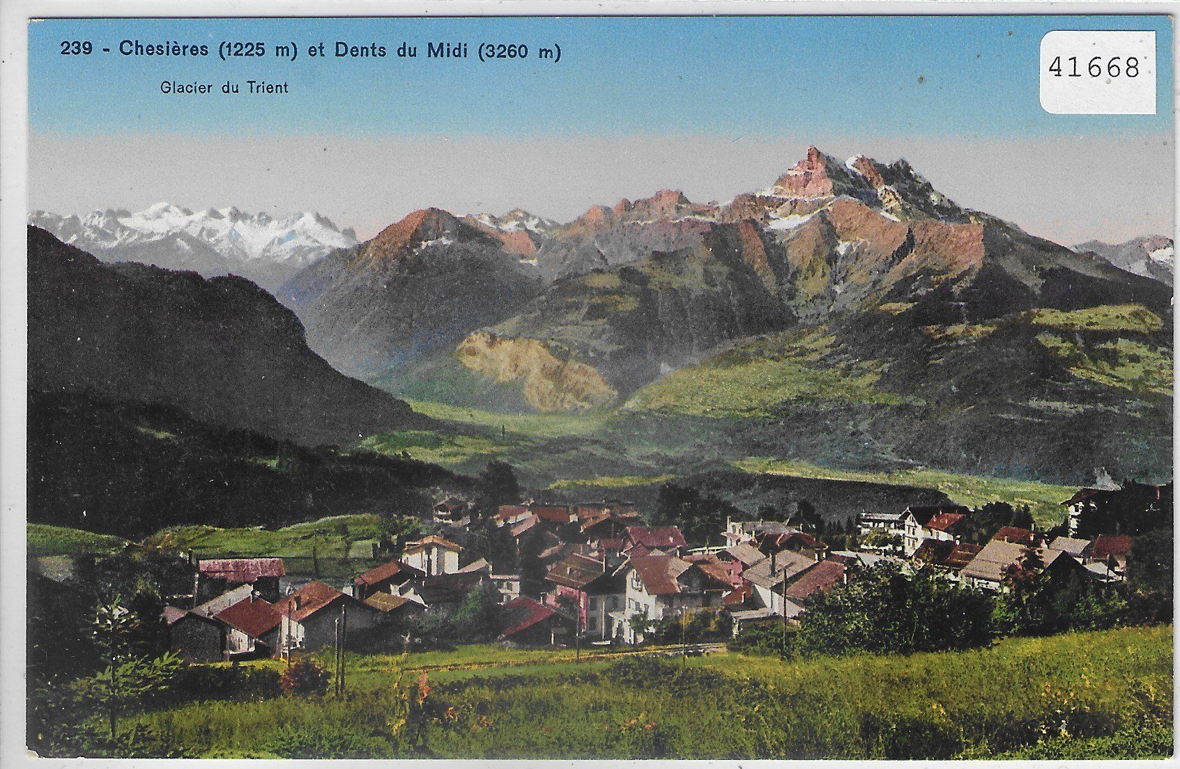 Cartoline postali: Chesieres et Dent du Midi - Litho – Usato da Ettingen venduto da Kartenplanet