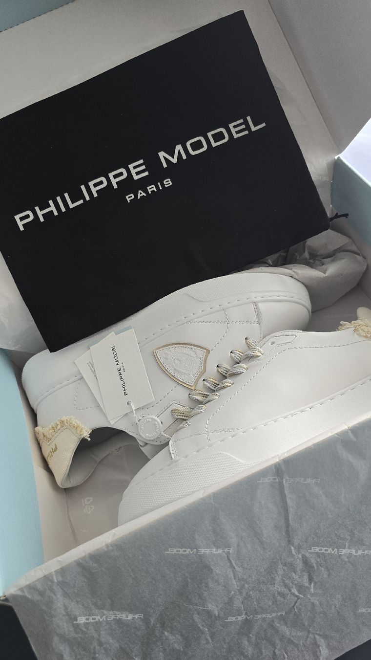 Damenschuhe: Philippe Model Temple Low Sneaker weiss/beige - Gr. 37 – Neu und originalverpackt aus Niederhasli von Z3RO 5