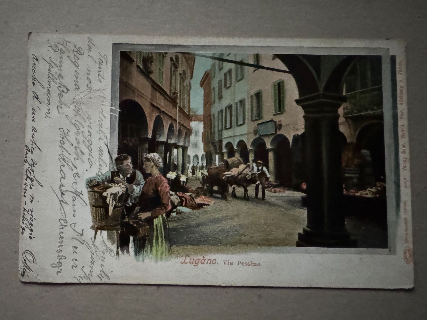 Cartoline postali: LUGANO - Via Pessina - Ansichtskarte – Usato da Tegerfelden venduto da siebenmacky