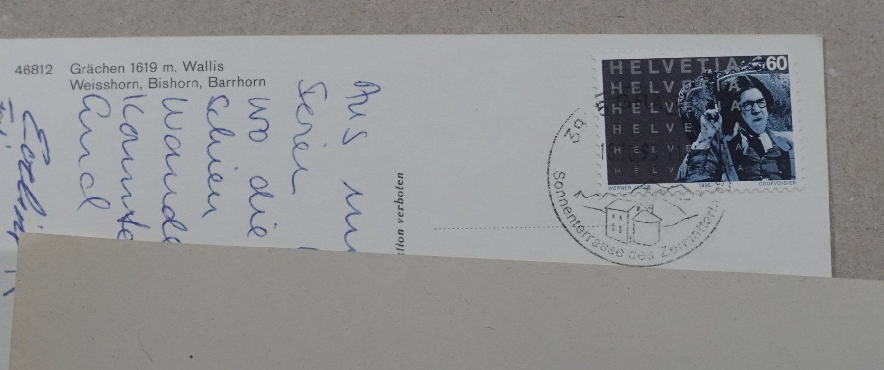 Cartoline postali: Grächen, 1995 – Usato da Lenzburg venduto da fh1 1