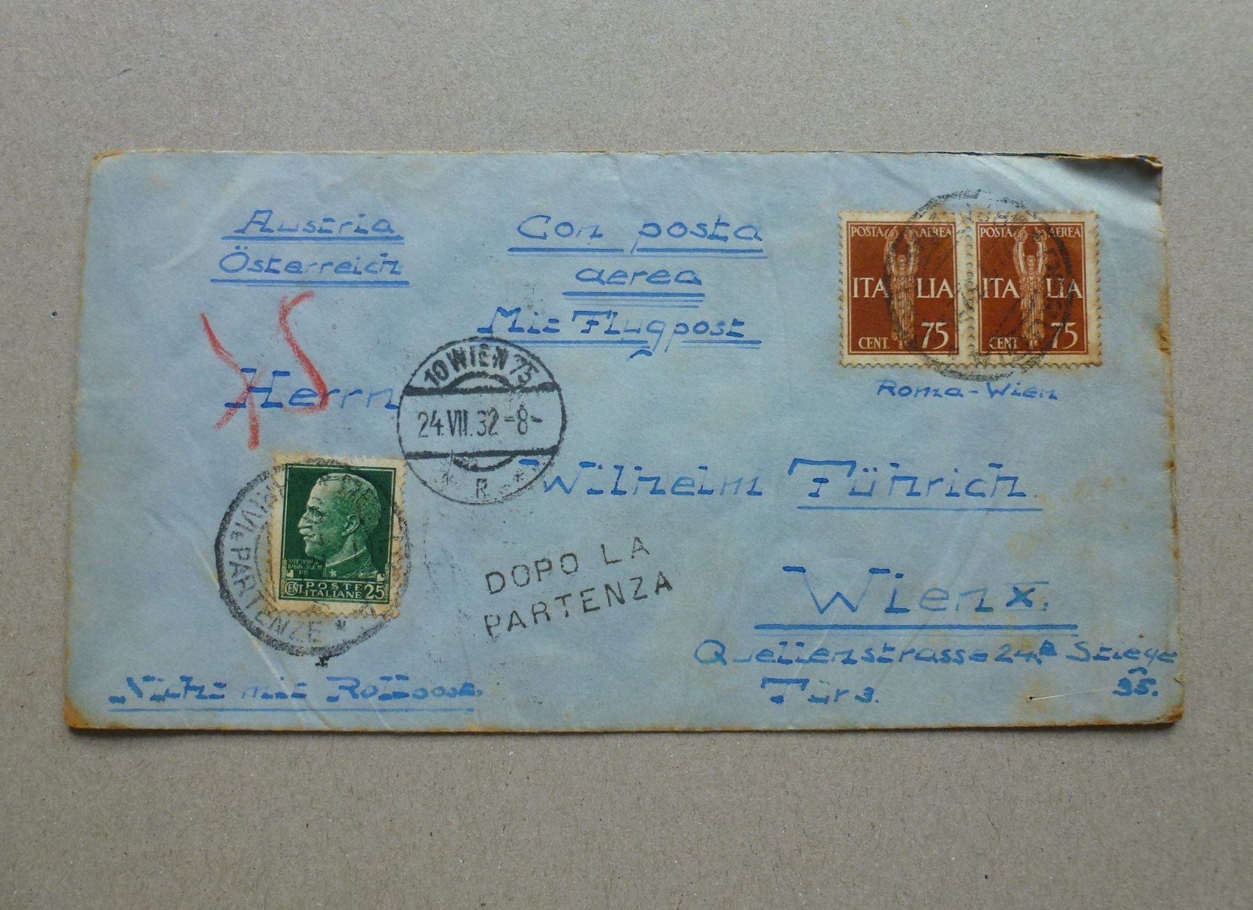 Tous les timbres: Italien ++ Brief Perugia-Wien 24.7.1932 – D'occasion à Walkringen par Casablanca777