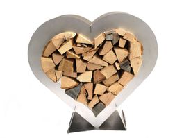 Holzregal für Kaminholz aus Chromstahl