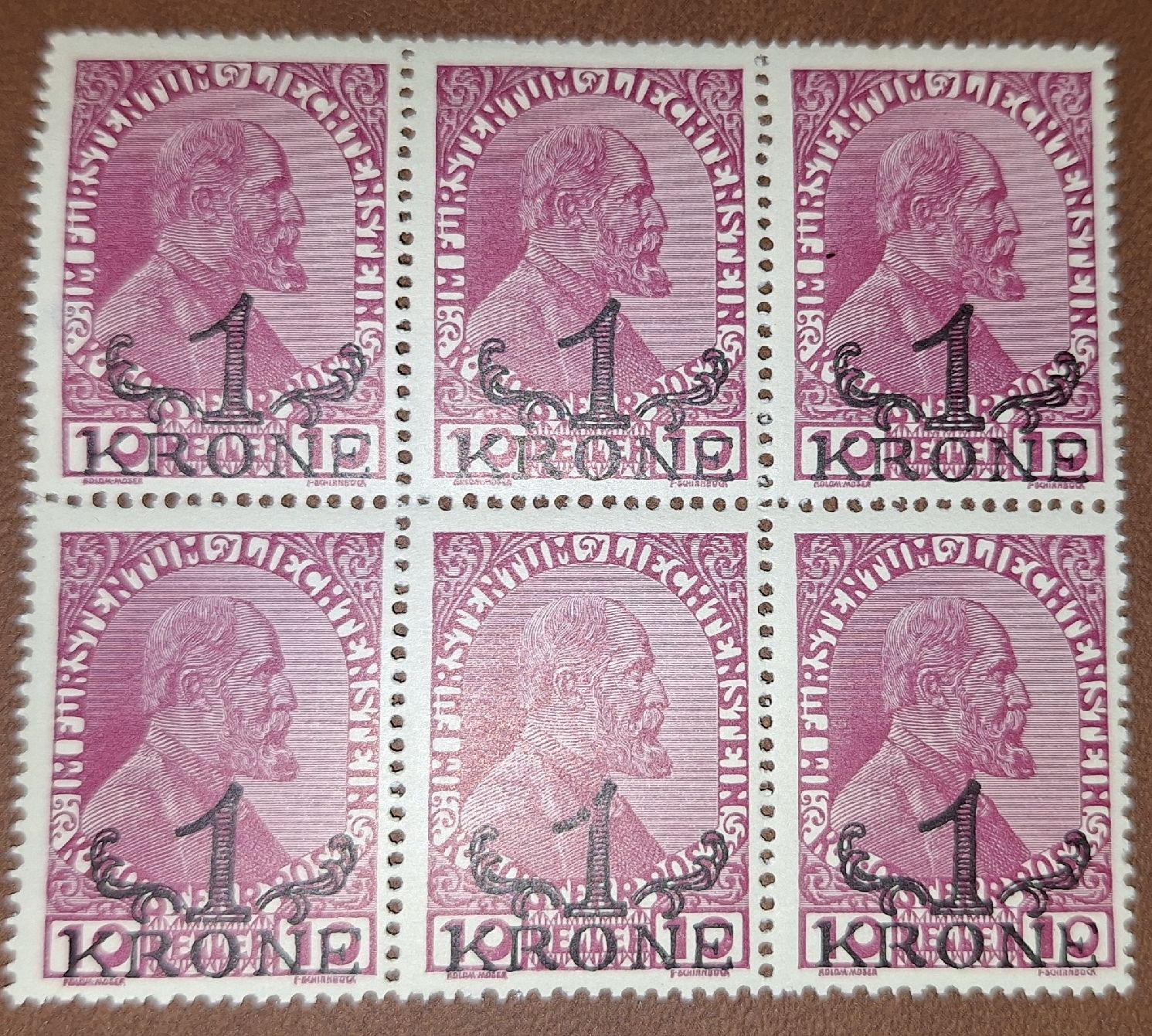 Alle Briefmarken: Liechtenstein Nr. 12 Abart 1 Krone ** – Gebraucht aus Balgach von SIMEON27