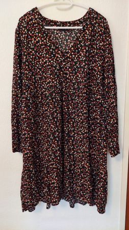 Hübsches Kleid Gr. 46 / 48 / xl - floral - aus Viskose