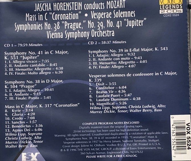 CDs: Jascha Horenstein dirigiert Mozart – Gebraucht aus Grüningen von azulblanco 1