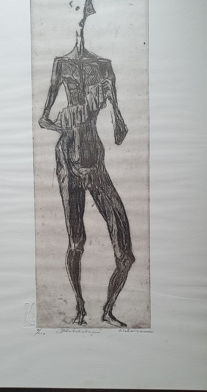 Grafiken & Lithographien: E.Hebeisen "Der Bänkelsänger", Lithographie, gerahmt – Gebraucht aus Kreuzlingen von Rschweiz1 3