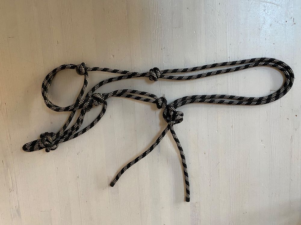 Brama West Knotenhalfter Mit Zügel Für Pferde - Schwarz/Türkis Mit Strass - Größe Cob