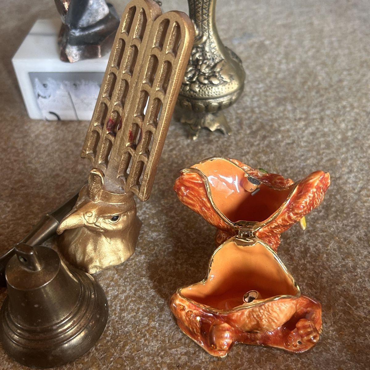 Statuette: 9 Skulpturen/Gegenstände messing diverses – Usato da Laufen venduto da Bellavitaboom 4
