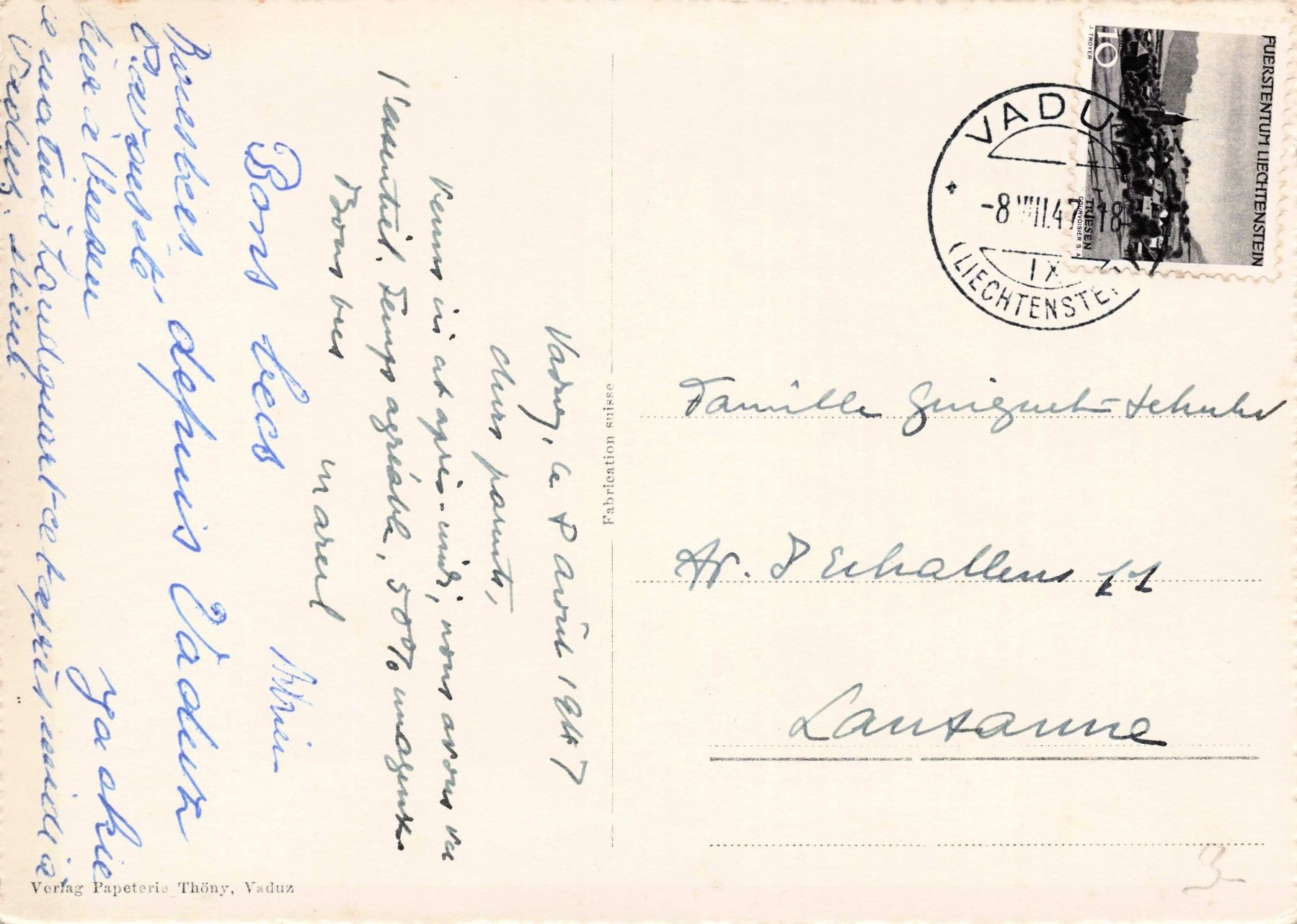 Cartoline postali: Schloss Vaduz – Usato da Biasca venduto da Blenio71 1