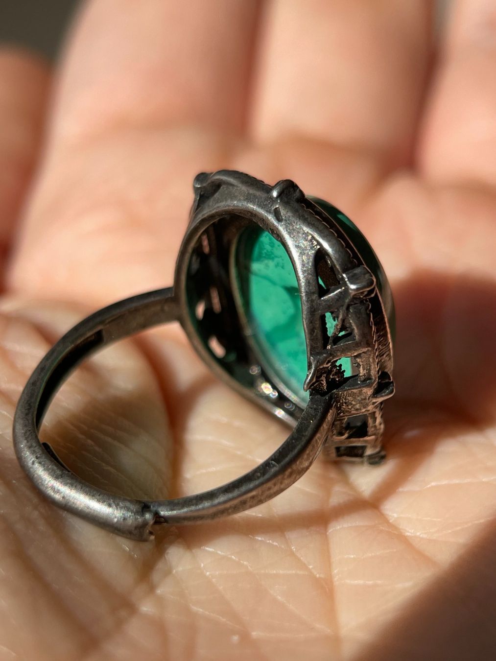 Bagues: Malachit-Ring – Vintage-Edelsteinring – Neuf avec emballage d'origine à Schiers par sisikristall 6