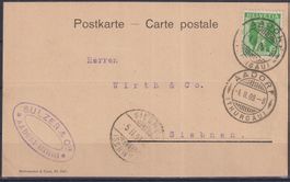 J66) Postkarte Stempel Aadorf Siebnen