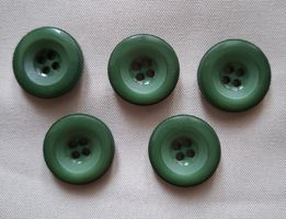 5 Knöpfe Waldgrün, 12 mm.