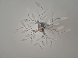 Elegante Deckenlampe mit Glasblättern