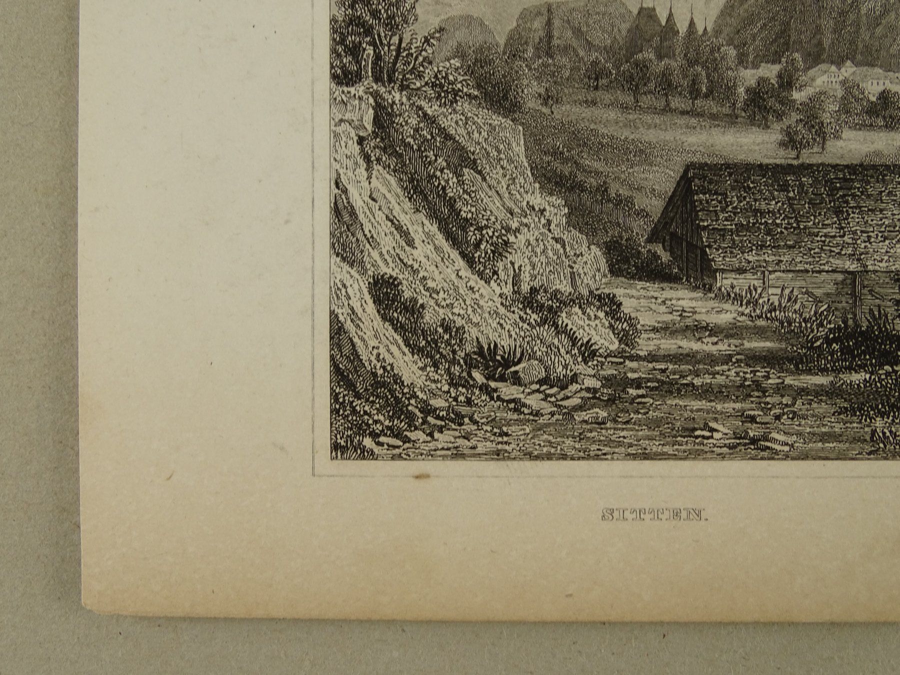 Incisioni: SION, SITTEN, STAHLSTICH 1836/1838 – Usato da Grüningen venduto da Kartensammler 2