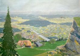 Fernand Giauque "Blick Bern Mittelland" Schulwandbild Nr. 77