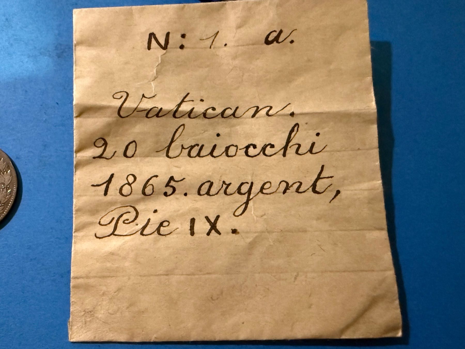 Tutti le monete: VATICAN : 20 BAIOCCHI 1865 - PIUS IX - ARGENT – Usato da genève venduto da GEnumist 3