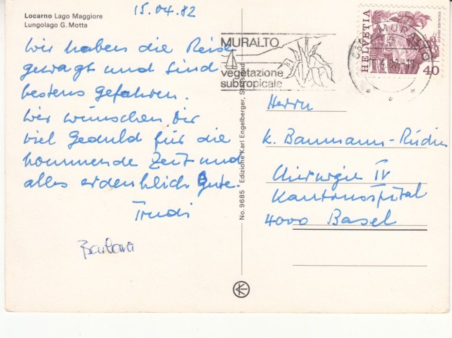 Ansichtskarten: Locarno 1982 – Gebraucht aus Bürglen TG von StampGraf 1