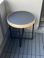 Runder Beistelltisch / Balkontisch Ø 50 cm Holzoptik
