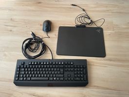 Razer Tastatur, Maus + Mauspad schwarz gebraucht