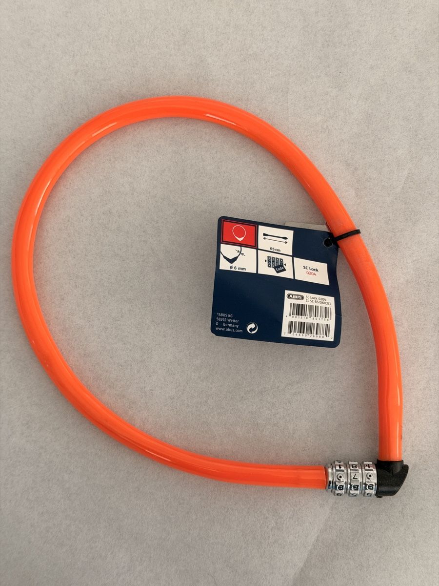 Abus Lucchetti: Neues Abus Kabelschloss 65 cm orange mit Zahlencode – Nuovo e nell'imballaggio originale da Schaffhausen venduto da Resell_SH 1