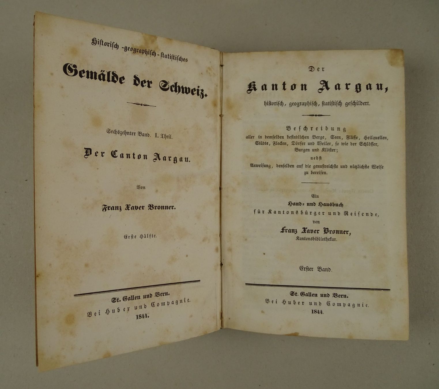 Bücher: DER CANTON AARGAU, 2 BÄNDE KOMPLETT, 1844 – Gebraucht aus Grüningen von Kartensammler 2