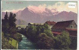 Bad Ragaz mit Falknis - Dorfpartie