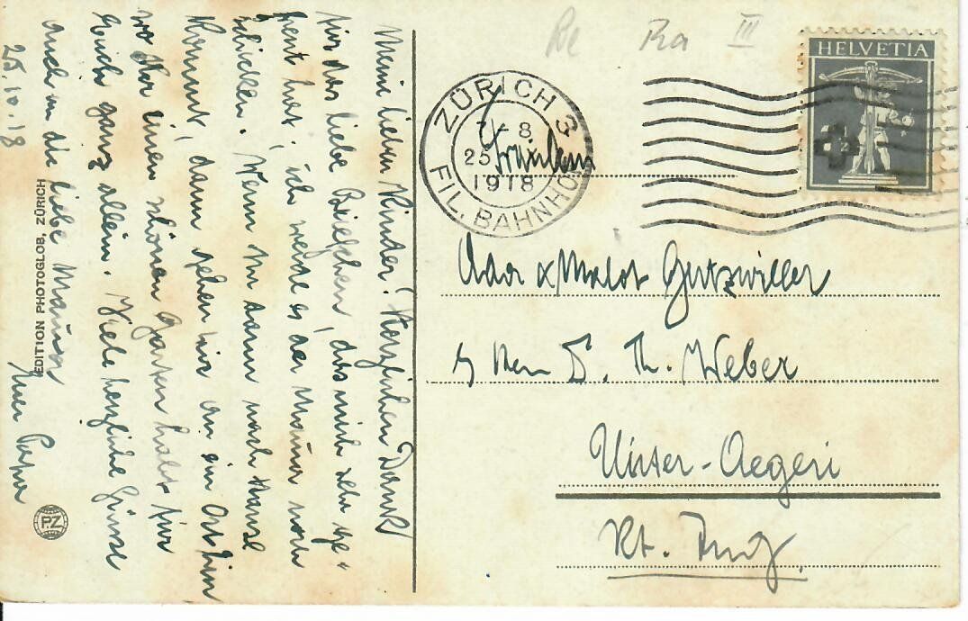 Cartoline postali: Unter Engadin, Fontana  1918 – Usato da Hochdorf venduto da Ziegel-16 1